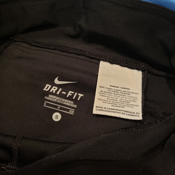 Nike Dri-fit Running Capri Leggings Black/Blue Sz. SM - Picture 10 of 15